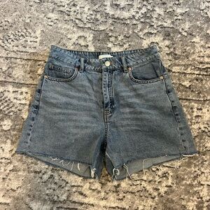 H&M Blue Jean Shorts with Frayed Hem